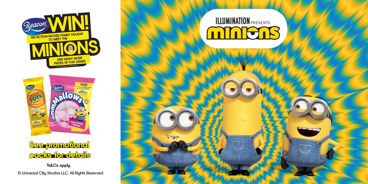 Retweet if you would love to WIN a trip to meet the Minions in Orlando, USA, with your loved ones! ✈️ Click here to find out how to enter to win this and other great prizes: beacon.co.za/Competitions/C… #BeaconTreats #Minions #Win
