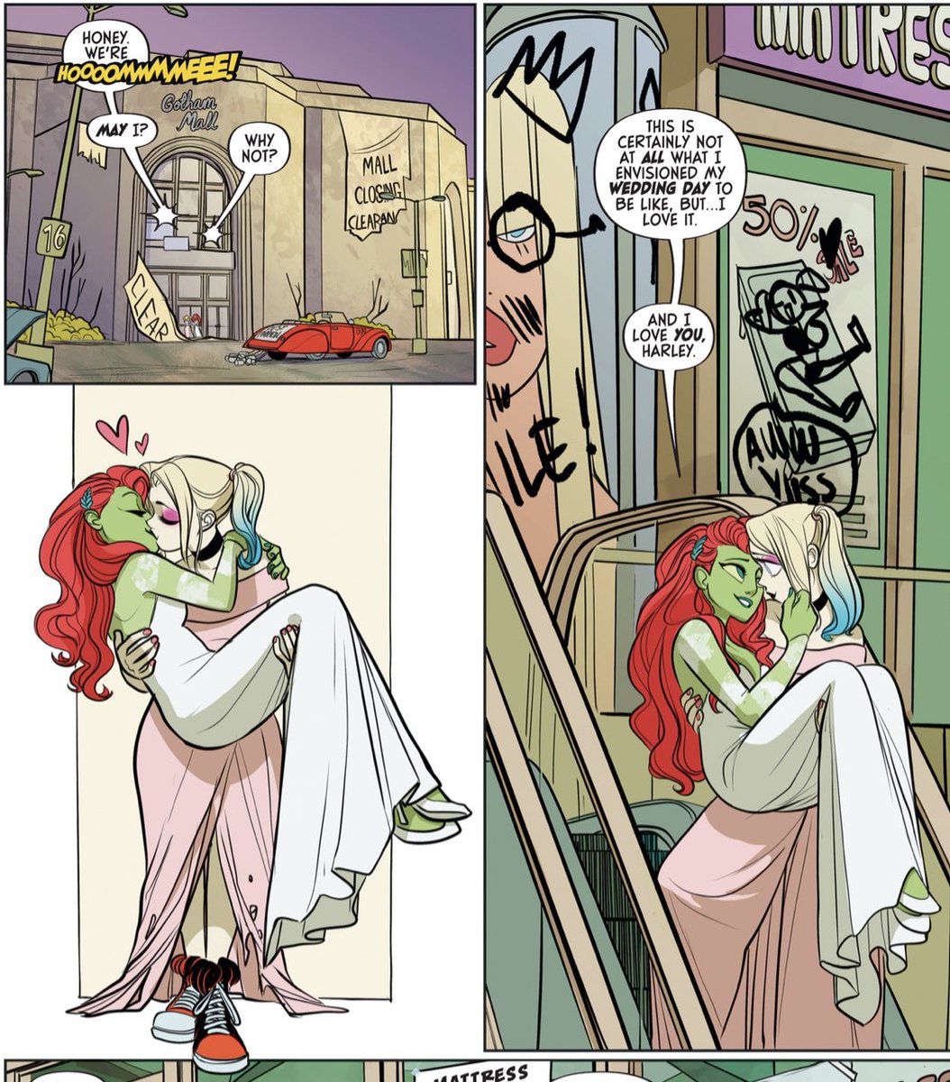 ElV0R's tweet photo. *adele voice* ladies &amp; gentlemen, HER &amp; HERS! 
[SPOILERS! harley quinn eat bang kill tour comics] https://t.co/nuNUrtYAeG