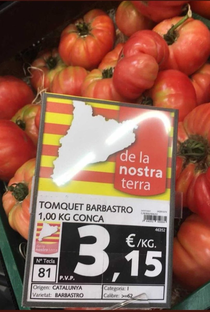 MarioGarcesSan's tweet photo. Primero fue Colón. Después Da Vinci y Cervantes. Fueron luego a por Santa Teresa. Ahora, el tomate de Barbastro (Huesca) también dicen que es catalán. “De la nostra terra” a la “cosa nostra”. Territorio de la Corona de Aragón. https://t.co/CXjM0kGOYB