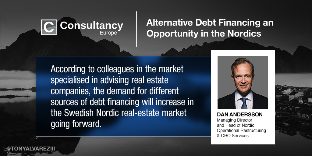 TonyAlvarezIII's tweet photo. According to @AlvarezMarsal MD &amp; Head of Nordic #OperationalRestructuring &amp; #CROServices Dan Andersson, #DebtLevels are increasing, causing increased activity in the #RestructuringSector in their region. @Consultancy_eu: https://t.co/cC3Ph5nndZ #DebtFinance https://t.co/UziuCQvTpe