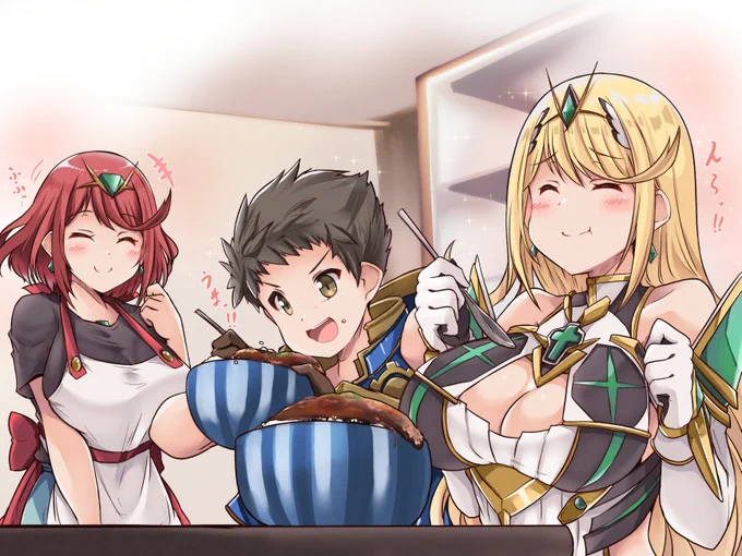 ニア「今日ホムラんち鰻らしいよ?」
#ゼノブレイド2 