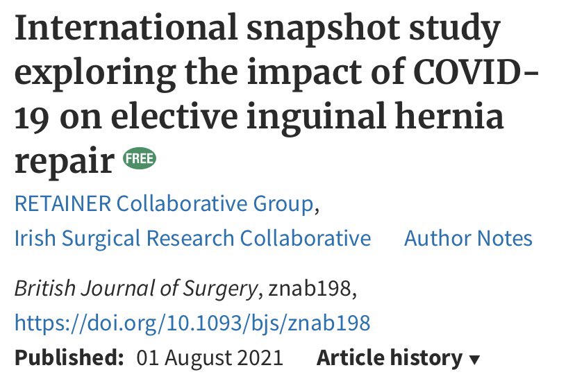 ISRCtweets's tweet photo. 🦠interruption @RETAINERCollab1 offered an opportunity to explore🦠impact on🌎elective inguinal hernia repair one-year on. @RETAINERCollab1 back on track, >75% of planned recruitment ahead of target, thank you all for your hard work🙌🏼 https://t.co/FXCthftusX https://t.co/XJR3Om985o