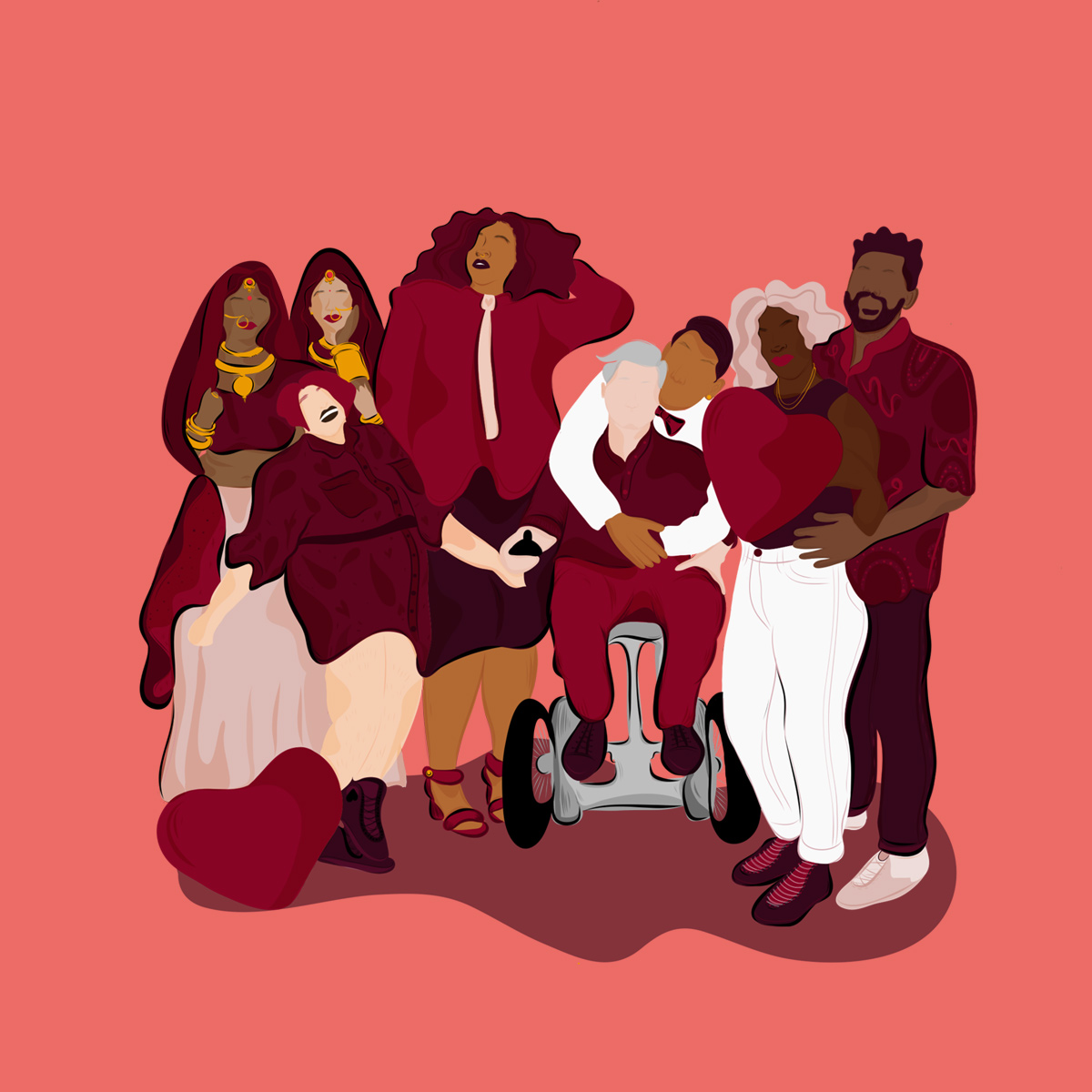 « Agir en faveur de l’inclusion, de la diversité et des droits des personnes #LGBTQI+ implique […] de défendre des espaces inclusifs, solidaires et audacieux .”
Naimah Thomas a créé cette œuvre suite à notre concours pour illustrer la #GénérationÉgalité. 
unwo.men/fBc250FIoKF