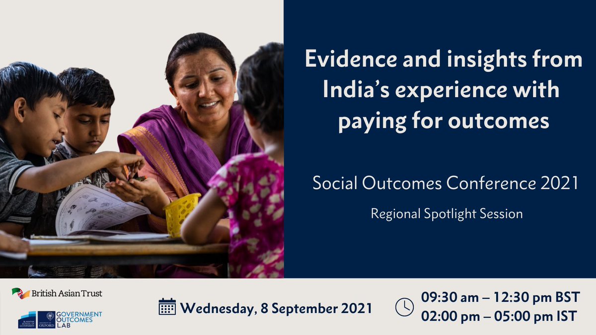 britishasiantst's tweet photo. Want to hear about the evidence from #India’s experience in #OutcomesBasedFinancing?
Join us as we bring together key sector experts to share insights on this topic at @golaboxford's Social Outcomes Conference 2021on 8 September.
Register on: https://t.co/cZr7kNjvC3
#SOC21 https://t.co/R9gnLsfET6
