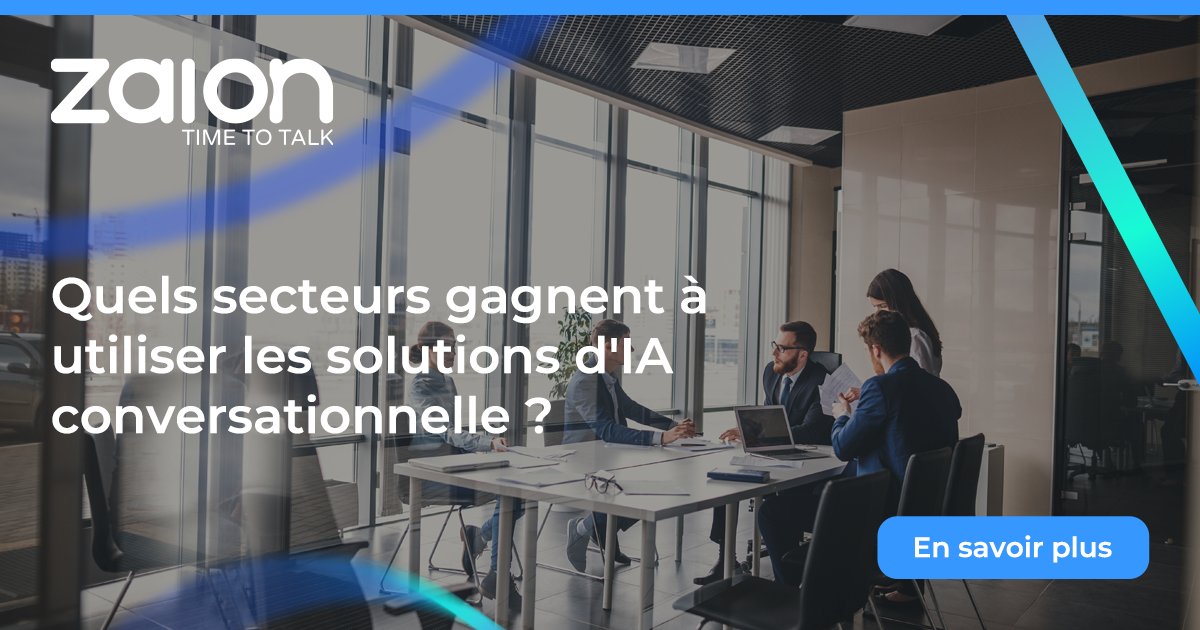 Zaion_IA's tweet photo. Quels #secteurs gagnent à utiliser les solutions d'#IAconversationnelle ?
👉https://t.co/1GsZ1mDU4j

Découvrez les 3 secteurs qui plébiscitent le plus l’#IA :
- #retail et #ecommerce
- #banque et #assurance
- #santé

Zoom sur les solutions d'IA : #Callbot #Chatbot #Messagingbot https://t.co/atWiuBb4J2