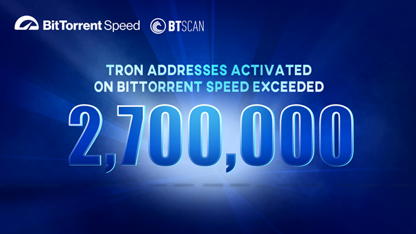 🔥#TRON addresses activated on #BitTorrent Speed exceeded 2,700,000！

💻#BitTorrent Speed aims to incentivize more users to seed and share bandwidth with #BTT rewards so as to deliver a superior download experience to users across the world. 

📍Source: scan.btfs.io/#/