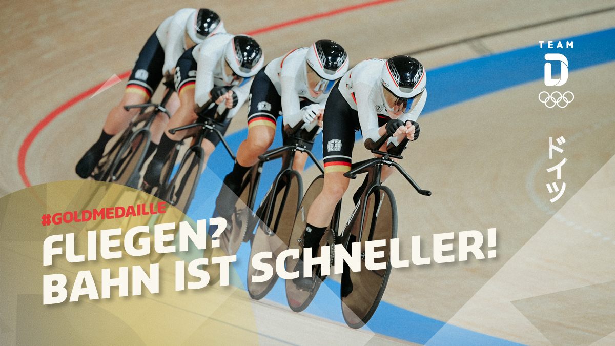 🥇 GOLD für den Bahnrad-Vierer mit neuem Weltrekord! Wahnsinn, Mädels! Herzlichen Glückwunsch, Franziska Brauße, Lisa Brennauer, Lisa Klein und Mieke Kröger #TeamD #Tokyo2020 #Olympics #WirfuerD