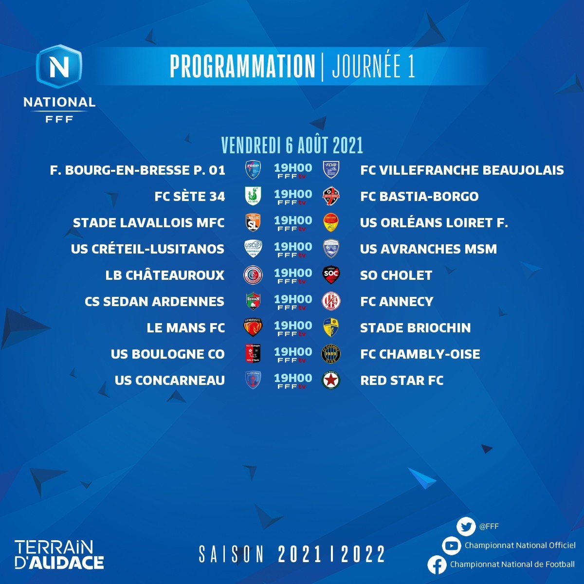 FCAnnecy's tweet image. #CSSAFCA | 🗓️ 𝗖𝗮𝗹𝗲𝗻𝗱𝗿𝗶𝗲𝗿 𝗝𝟭 

Le calendrier de la 1ère journée du @ChampNatFFF. Notre premier match face au @_CSSA sera diffusé en direct et gratuitement sur #ffftv ⤵️

#GoReds
#FCAnnecy