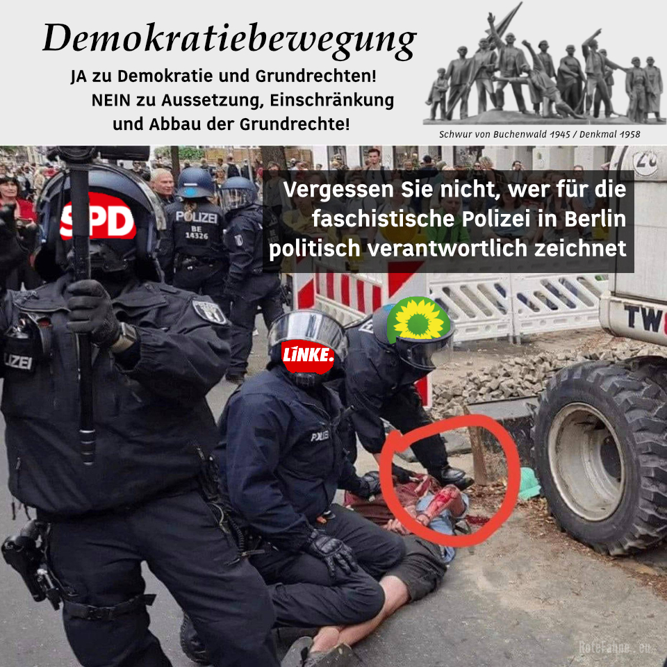 Vergessen Sie nicht, wer für die faschistische Polizei in Berlin politisch verantwortlich zeichnet