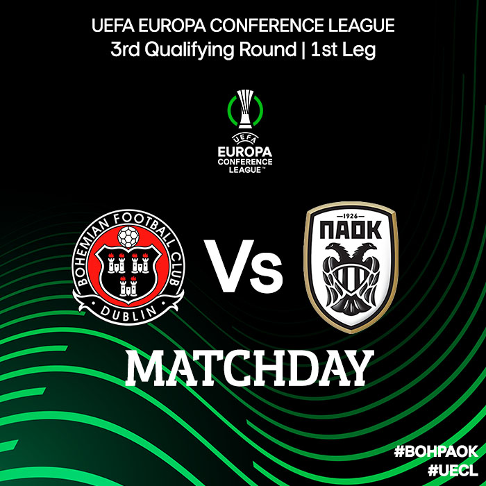 PAOK_FC_JP's tweet photo. 明日はカンファレンスリーグ予選3回戦!
⚽vs ボヘミア��FC(アイルランド)
⏰3:45(日本時間🇯🇵)
📺#OpenTV
📱📸PAOK FC New Media
#UECL #3rdQualifyingRound #1stLeg
@europacnfleague https://t.co/P8Y1rRVbaY
