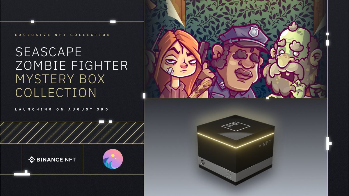 Binance Wallet (@binancewallet) on Twitter photo Launching 11AM UTC
NFTs from <a href="/seascapenetwork/">Seascape Network</a>'s Zombie Fighter series🧟♂️
These Zombie boxes will contain brand new and unique Wichita NFT.
These Wichita NFTs can only be attained through Binance Mystery boxes so don't miss out on this special event! 👇
bit.ly/ZombieNFT Launching 11AM UTC
NFTs from <a href="/seascapenetwork/">Seascape Network</a>'s Zombie Fighter series🧟♂️
These Zombie boxes will contain brand new and unique Wichita NFT.
These Wichita NFTs can only be attained through Binance Mystery boxes so don't miss out on this special event! 👇
bit.ly/ZombieNFT