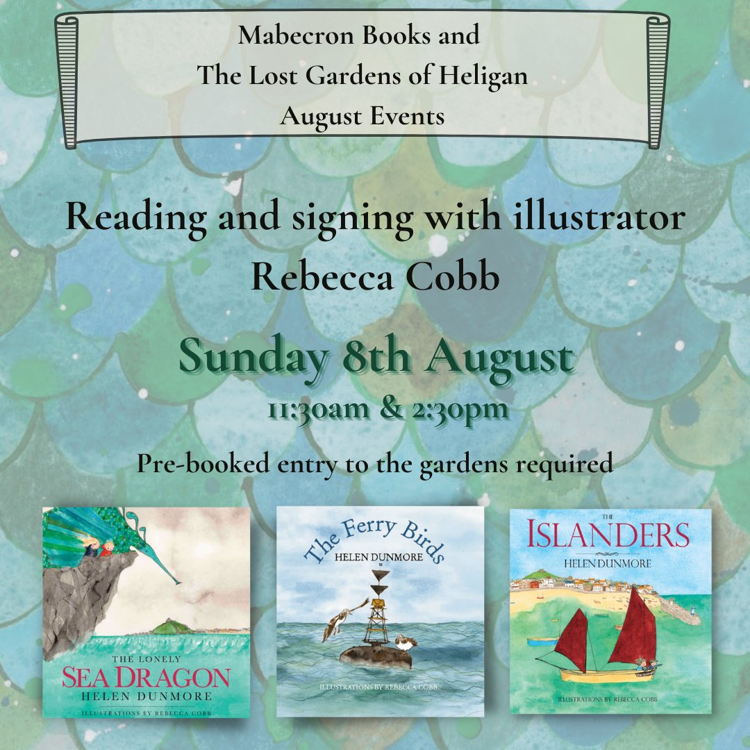 MabecronBooks's tweet photo. Lots of events planned, every Sunday in August at @HeliganGardens! With @rebecca_cobb and more.

More info below -- hope to see you there! Pre-booked entry to Heligan Gardens required: https://t.co/bmkjiunftE