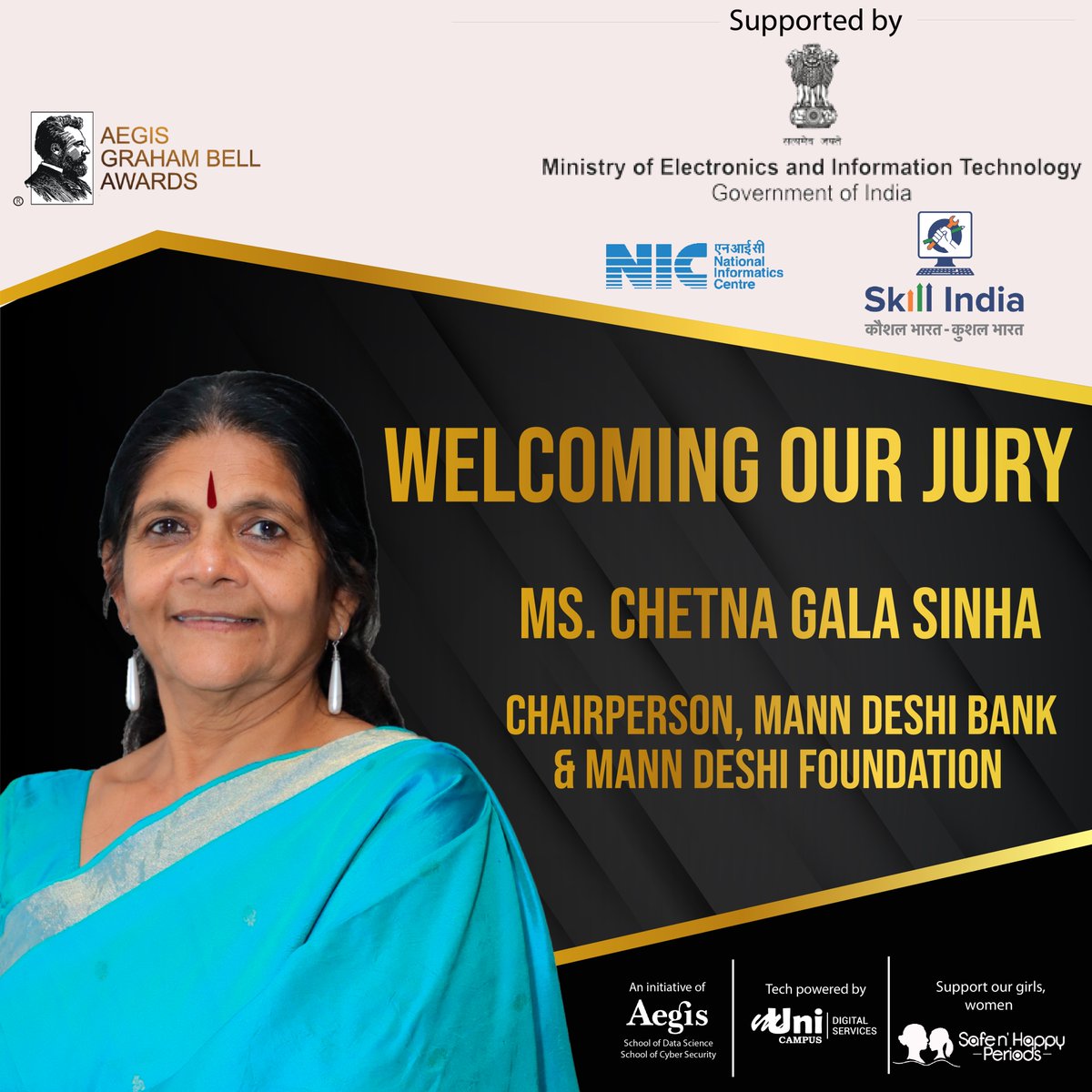 Welcoming Ms. Chetna Gala Sinha, Founder-Chairperson of the Mann Deshi Bank and Mann Deshi Foundation as the jury of Aegis Graham Bell Awards

#tech #india #artificialintelligence #innovation #informationtechnology #healthcare #covid19india