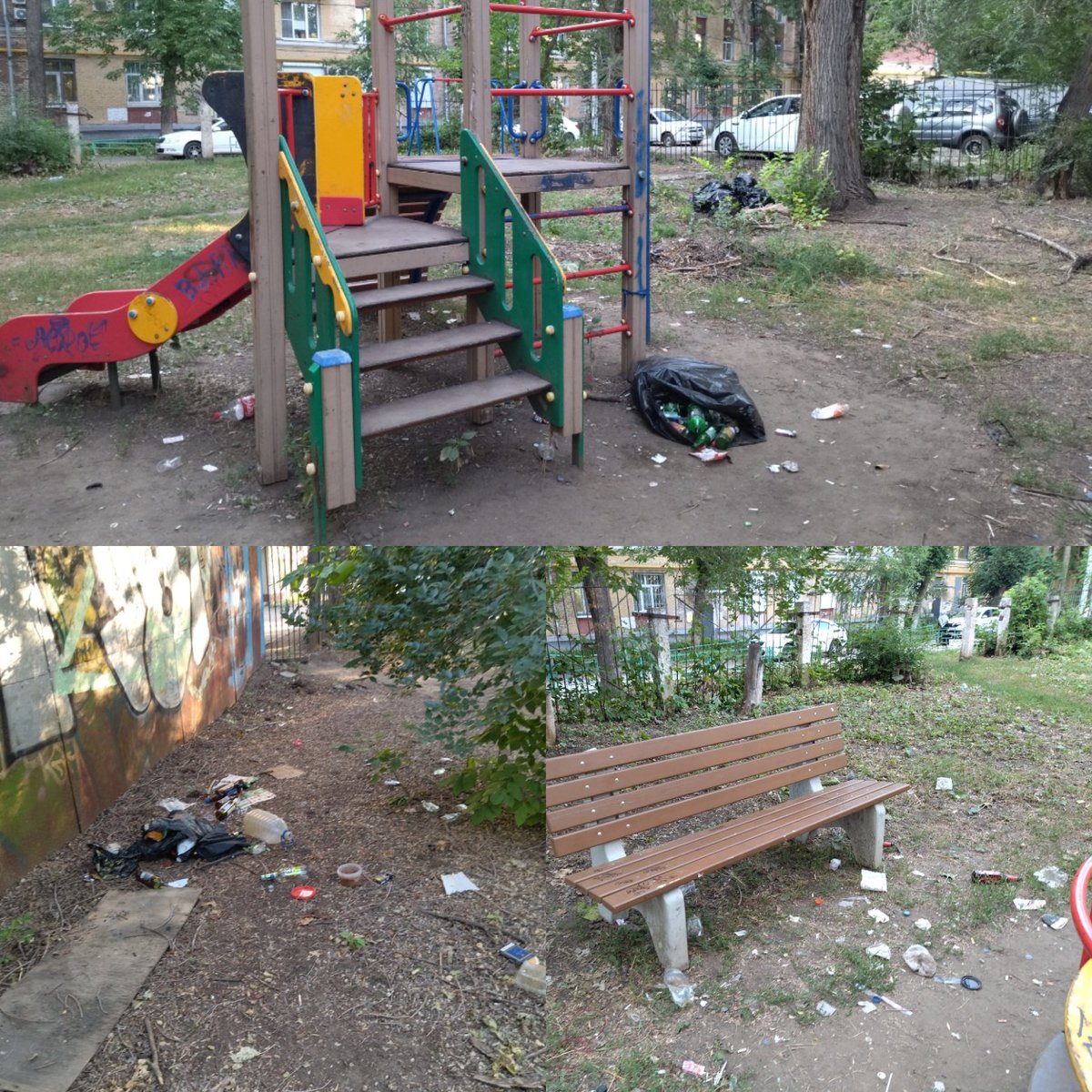 Stephan_Gunsche's tweet photo. @AdmSov @SODEDDS @samara_in @EDDSSamara @E_Lapushkina Просьба принять меры по уборке территории от мусора и вырубке поросли. Из-за запущенности площадки напротив д. 91 по ул. Победы на ней собираются маргиналы. 
Из соседнего двора дома 93 по ул. Победы сюда перенесли лавочку, где также собираются пьяные компании. https://t.co/wTCZipFBoy