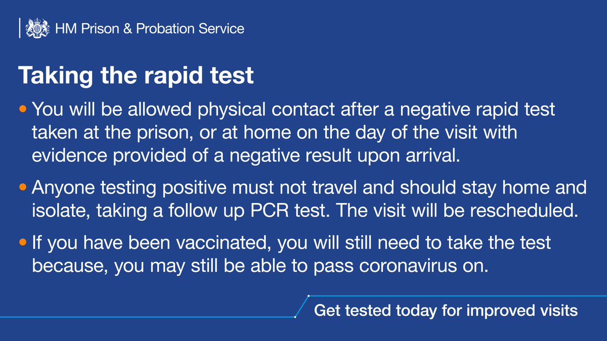 From today,3 Aug 2021,we are testing social visitors so they can have contact with the people they are visiting. If you wish to be tested please arrive an hour early