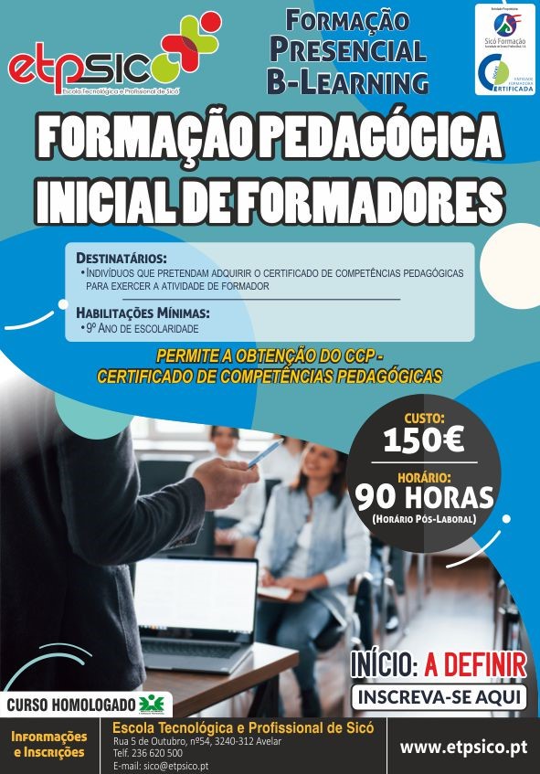Formação Não Financiada:
- Curso: Formação Pedagógica Inicial de Formadores | 90 H
Inscreva-se em: docs.google.com/forms/d/e/1FAI…