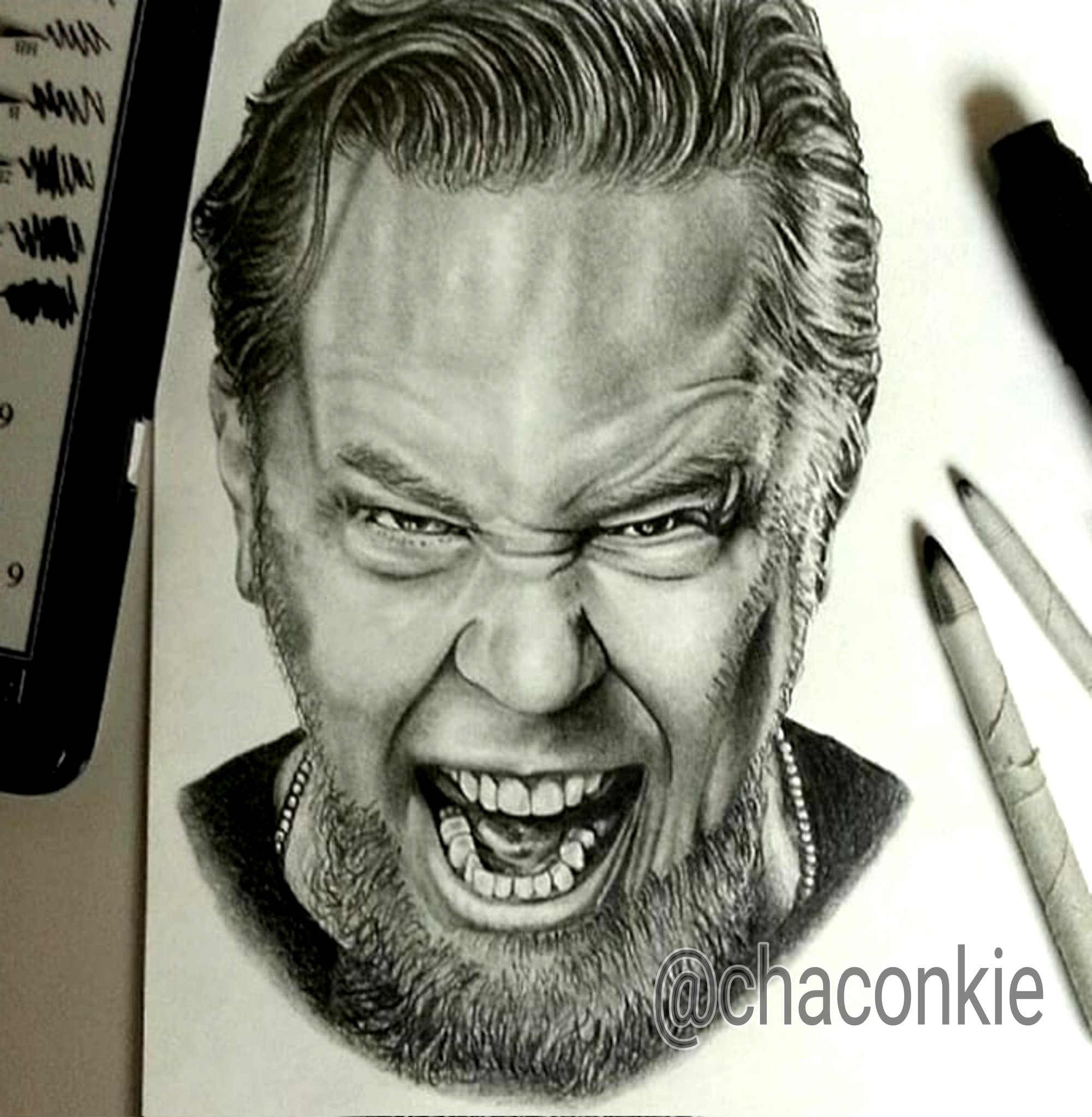 HAPPY BIRTHDAY \"James Hetfield\"!!!! 
(Graphite drawing by me) 