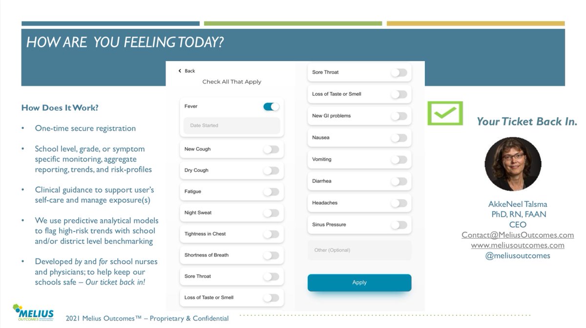 MeliusOutcomes's tweet photo. M-Screen by Melius Outcomes is perfect for schools, nursing homes and more, as our world begins to re-open. 

M-Screen is your ticket back in.

#covid19pandemic #healthcaredata #healthcareinnovation #startup #deltavariant #appdevelopment #healthcare #telehealth https://t.co/tauSkOhVgo