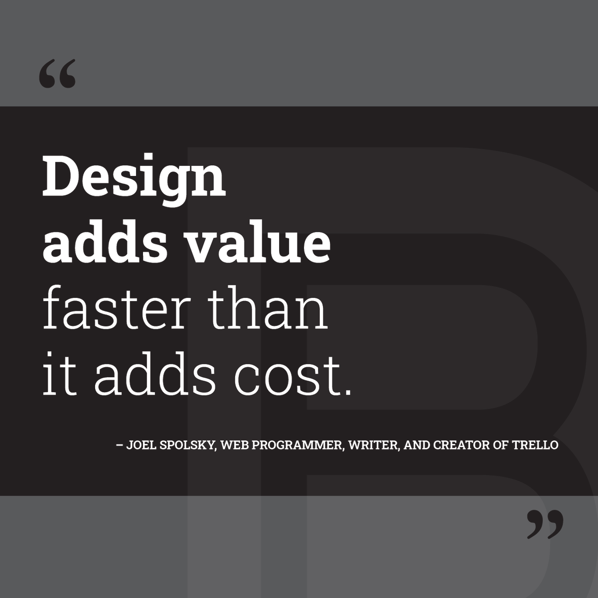Bonfilio_Design's tweet photo. Agree wholeheartedly and would only add that good, smart, #strategicdesign adds value faster than it adds cost. Good design is a valuable tool because it conveys a message about your product or business in a very short period of time. #GraphicDesign https://t.co/9ieIVtKWf0