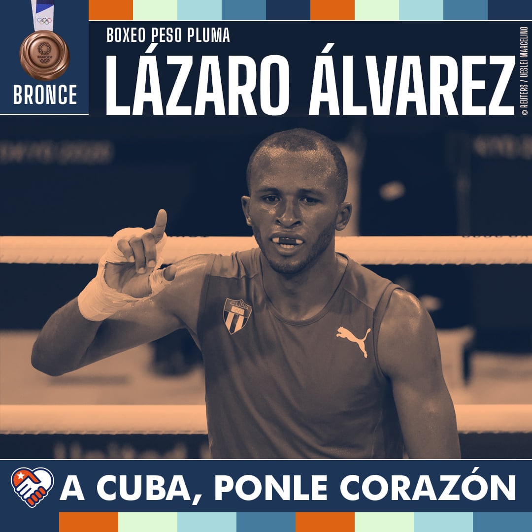 AriagnaPavonG's tweet photo. @aylinalvarezG @DiazCanelB @DrRobertoMOjeda @RPolancoF Los deportistas cubanos en #Tokyo2020 nos siguen regalando alegrías.

¡Gracias Serguey Torres, Fernando Dayán Jorge, Roniel Iglesias y Lázaro Álvarez! 

¡Vamos Cuba!

A #Cuba 🇨🇺, #PonleCorazón ❤️ https://t.co/XsyizPXiQF
