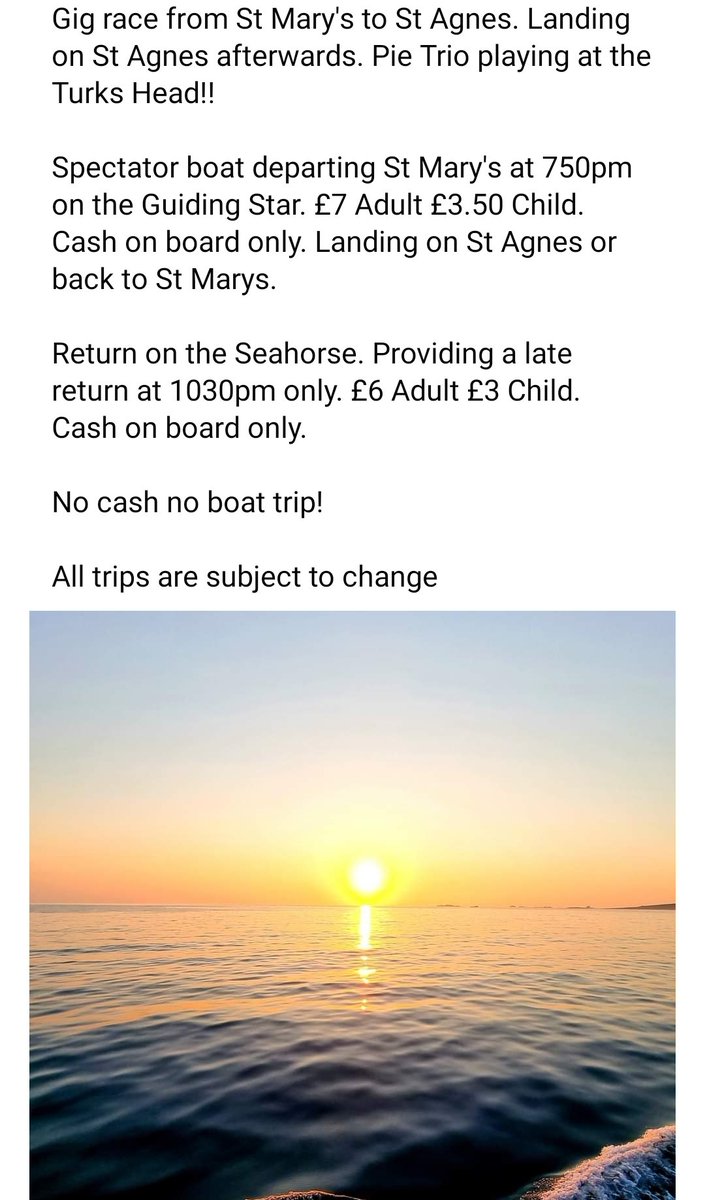 Wednesday 4th August 
@ScillyTIC