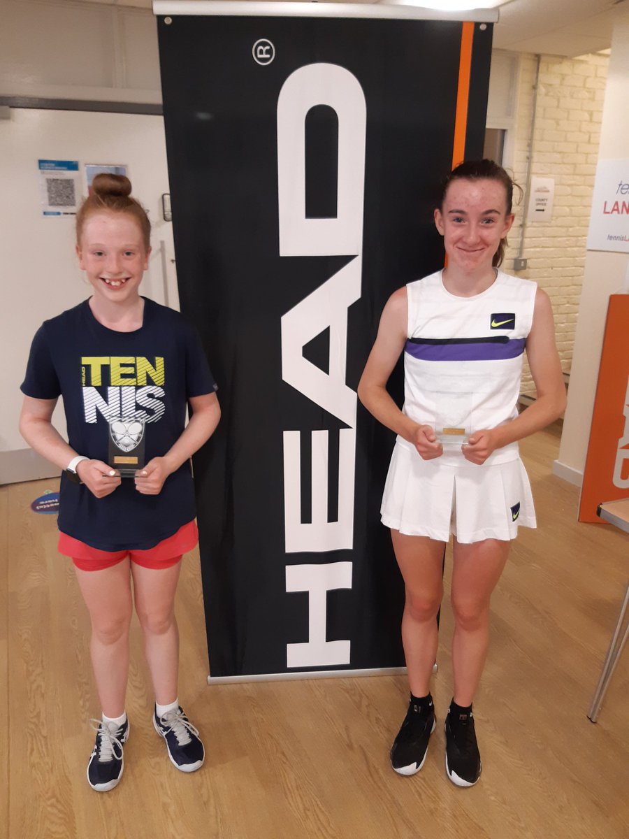 Well done to our 18u Boys singles winner, James Griffin &amp; r/up Adam Singleton and to Girls 14u winner Freya Peet &amp; r/up Eva Jenkins at the HEAD Wigan Open  today.