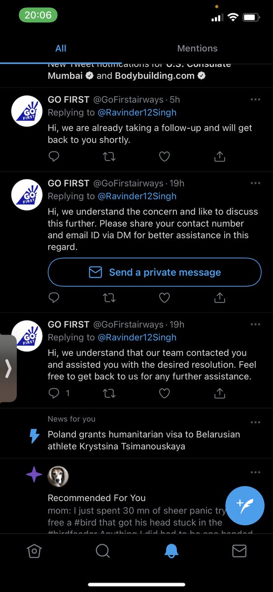 Ravinder12Singh's tweet photo. @GoFirstairways This fast @GoFirstairways responds https://t.co/qOWY67mjjL