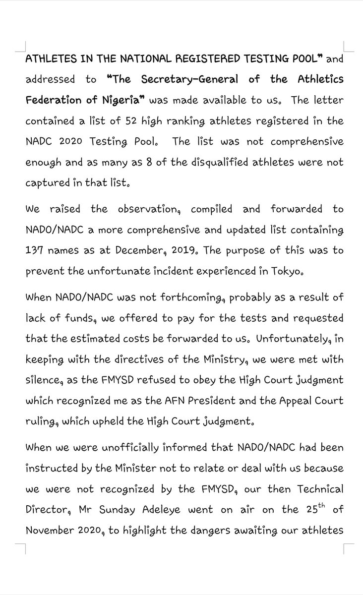 Sport_Integrity's tweet image. The @TheAFN_ denies responsibility for the disqualification of 10 athletes disqualified from #Toyko2020, which appears to be the consequence of an internal power struggle. Statement: sportsintegrityinitiative.com/disclaimer-the…