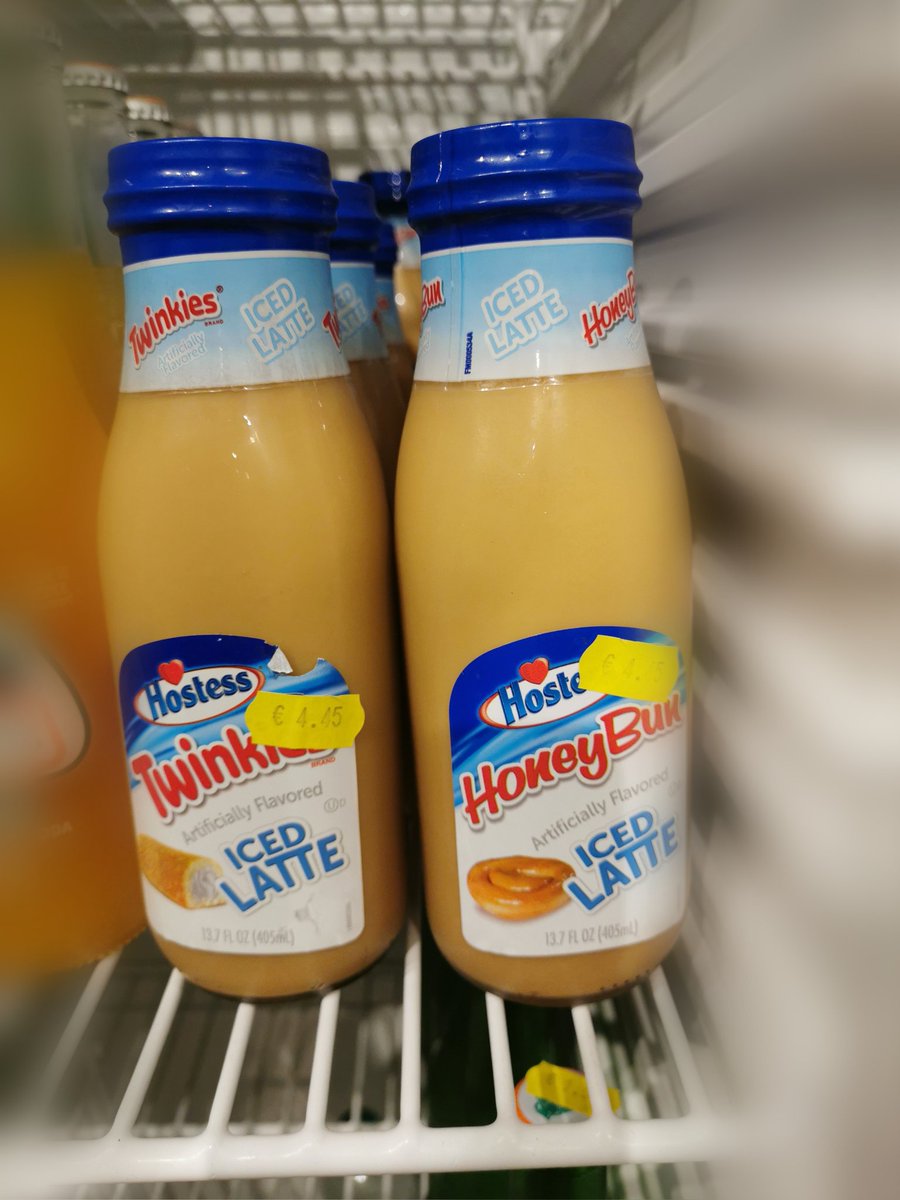 MrBellsCork's tweet photo. Iced coffee season is upon us! Chilling in our fridge @EnglishMarket you'll find Hostess's line of dessert themed lattes. These ready to drink flavoured iced lattes come in Twinkies & Honey Bun flavour. #icedcoffee #icedlatte #honeybun #twinkies #coffee #shopcork #shopcorkcity https://t.co/LIbn8D5Sof