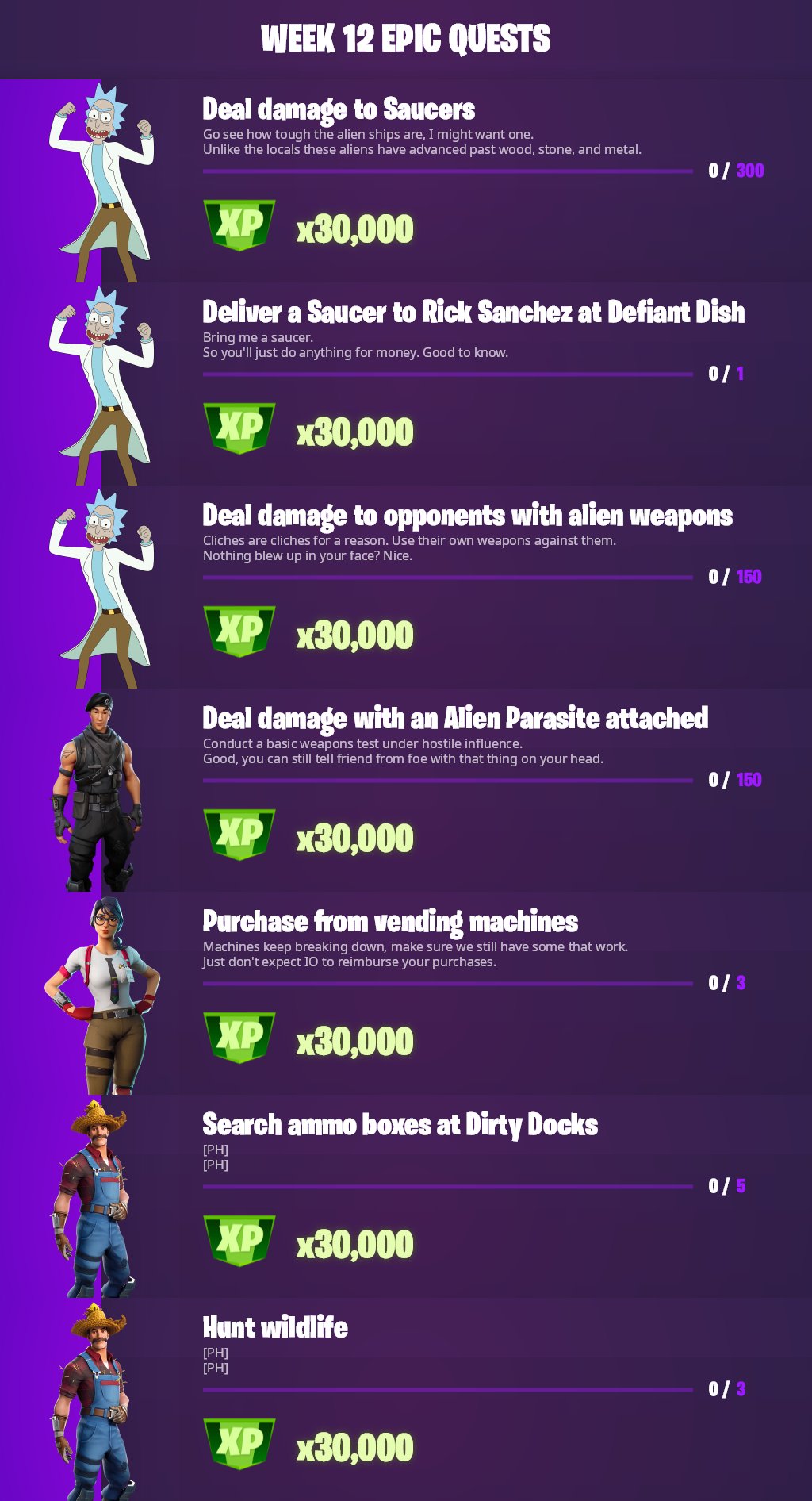 Fortnite Week 12 Epic Quests