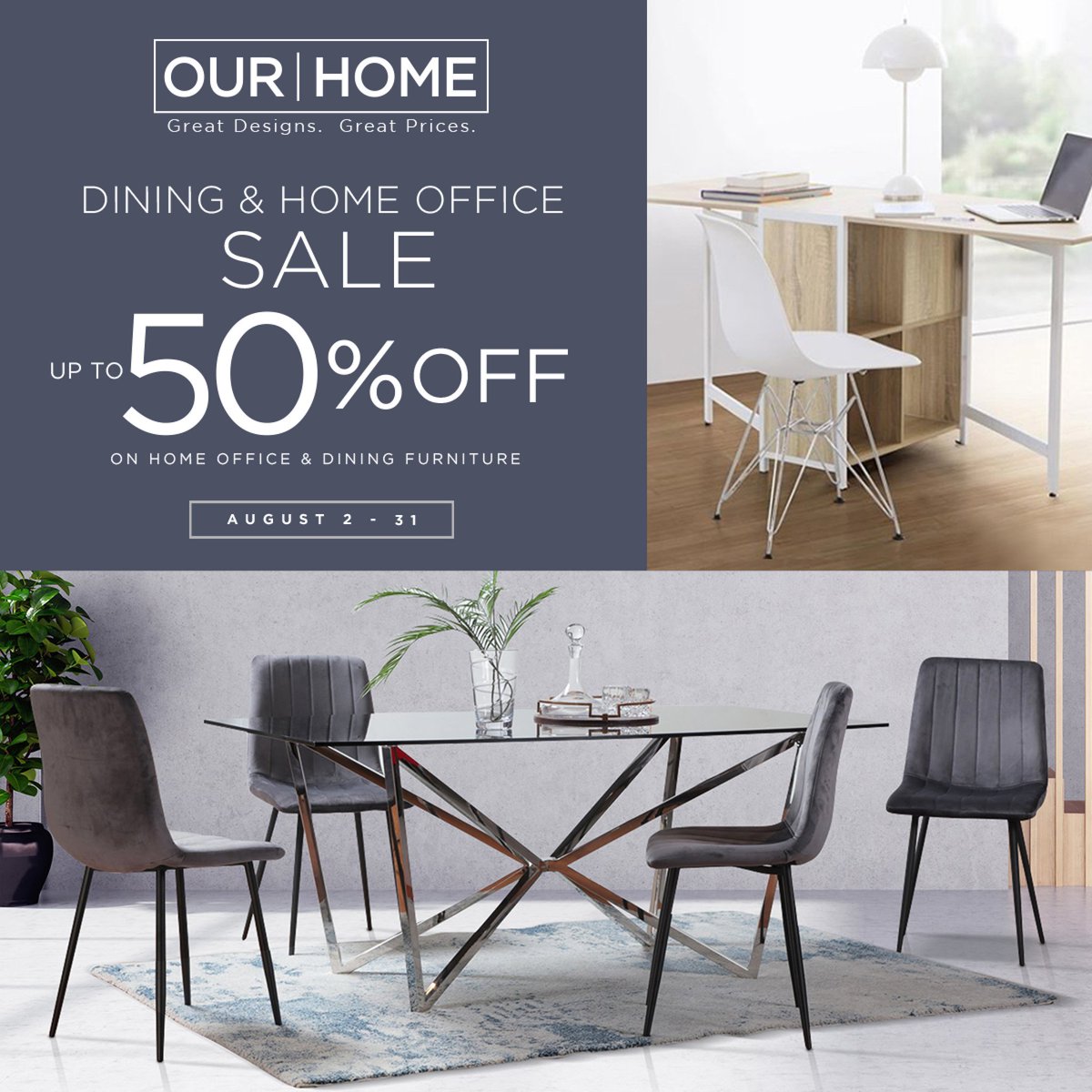 ourhome_ph's tweet photo. Create a space that works as hard as you do and score these amazing deals for your Dining Room furniture up to your WFH setup! 🤩 #OurHome #GreatDesignsGreatPrices #ModernContemporary https://t.co/fEEMXGFy70
