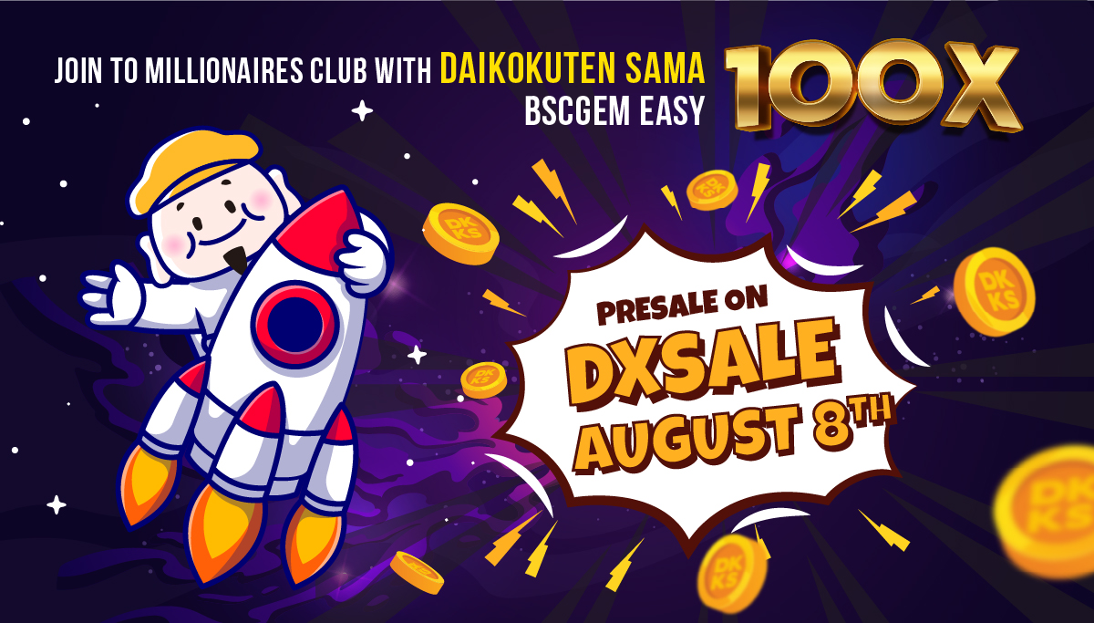 dkkstoken's tweet photo. 🚨DAIKOKUTEN SAMA - BIGGEST #BSCGems  in 2021 🚨 
Presale will be started on August 8th on #DxSale .
🔒 Liquidity locked for 2 year.
🐳 Anti-Whales - No wallet holders over 2% ( Exclude Dev wallet)
🔥 Presales on DxSales : https://t.co/vrvC43Cbri

$DKKS #bsc #luckylife https://t.co/S8JBOwv5vB