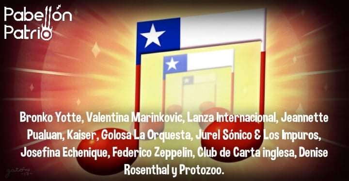 Hoy en #PabellonPatrio <a href="/bronkoyotte/">Bronko Yotte</a> <a href="/valmarinkovic/">ValvaiMusica</a> <a href="/LanzaInter/">Lanza Internacional</a> <a href="/jeannpualuan/">jeannettepualuan</a> #Kaiser <a href="/GolosaLaOrquest/">Golosa La Orquesta</a> @jurelsonico <a href="/lajoseoficial/">Josefina Echenique</a> <a href="/fedzeppelin/">Federico Zeppelin</a> #Clubdecartainglesa <a href="/NissRosenthal/">Denise Rosenthal</a> #Protozoo Toda la info en nuestro Facebook facebook.com/56041373397753…