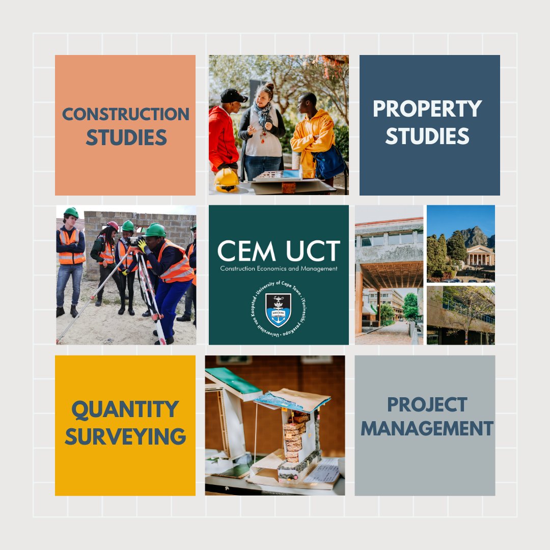 APPLICATIONS ARE OPEN!

The Dept of Construction Economics and Management offers Undergraduate and Postgraduate Degrees.

Click here for more info: ow.ly/y2Ik50FJdDj

Applications close 31 AUGUST 2021
APPLY HERE: ow.ly/5KUL50FJdDi