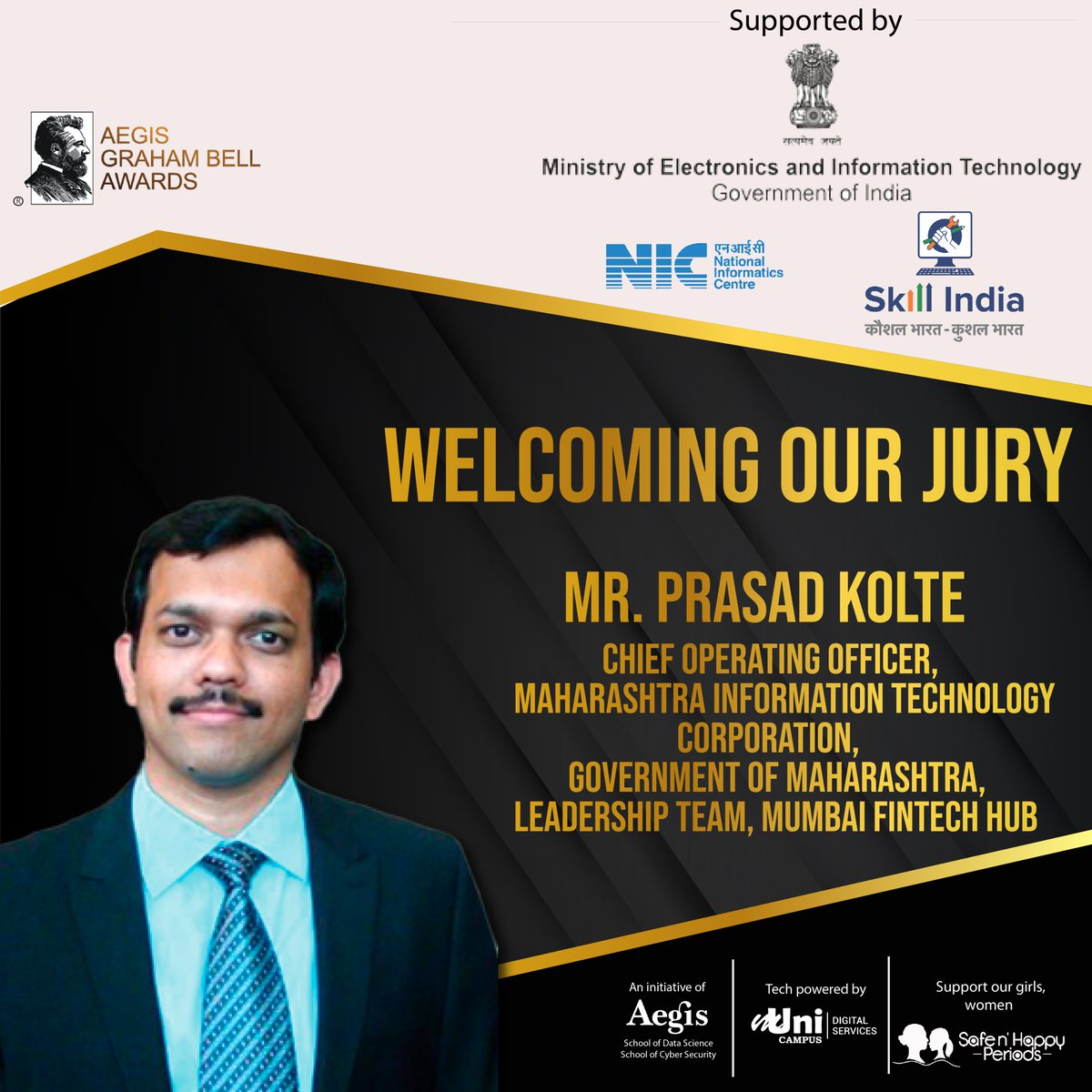 Welcoming Mr. Prasad Kolte, COO, Maharashtra Information Technology Corporation, Government of Maharashtra, Leadership Team, Mumbai Fintech Hub as the jury of Aegis Graham Bell Awards.

#tech #india #artificialintelligence #innovation #informationtechnology #healthcare #COVID19