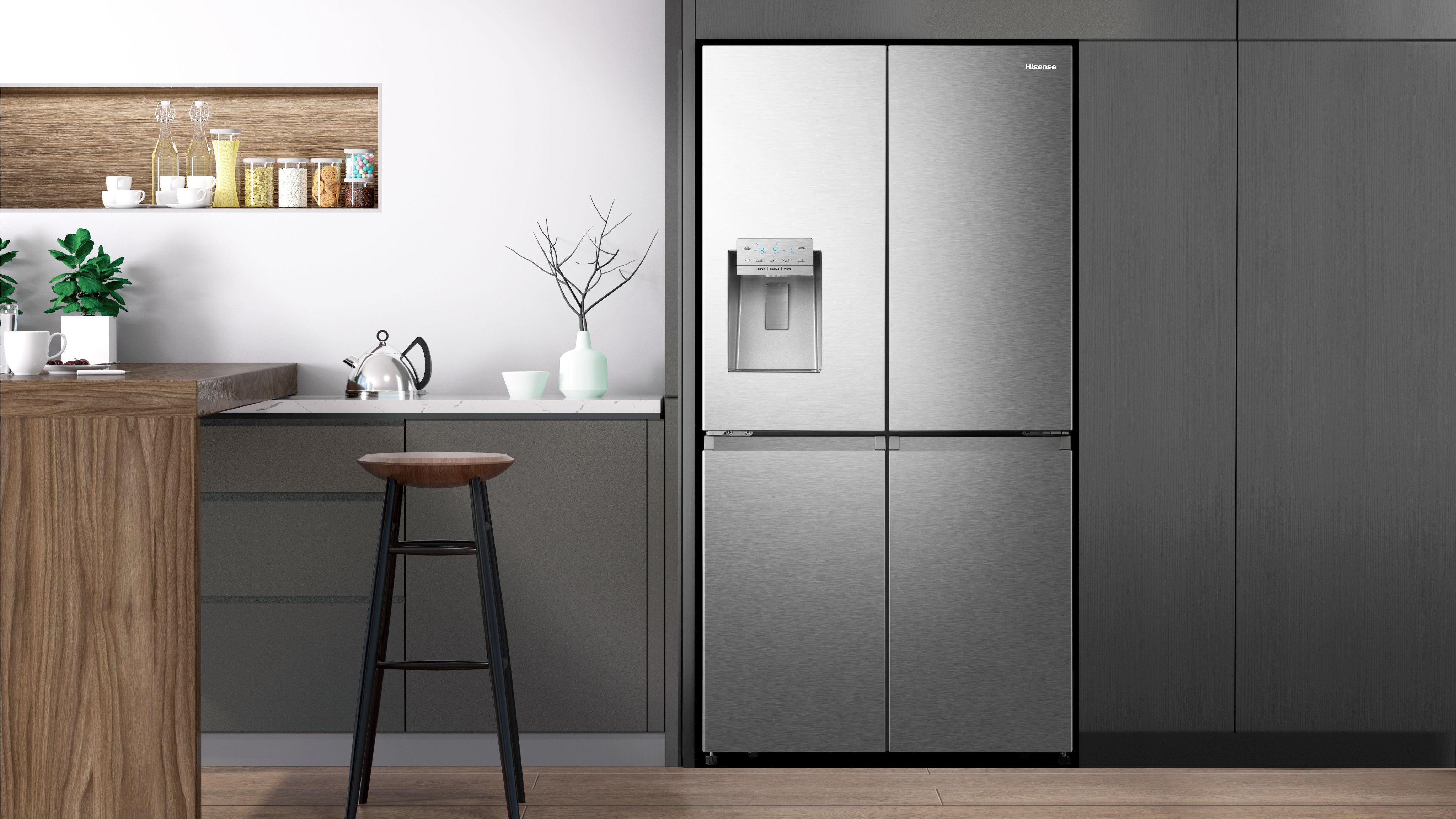 HISENSE French Refrigerator 579L A+ - Silver
