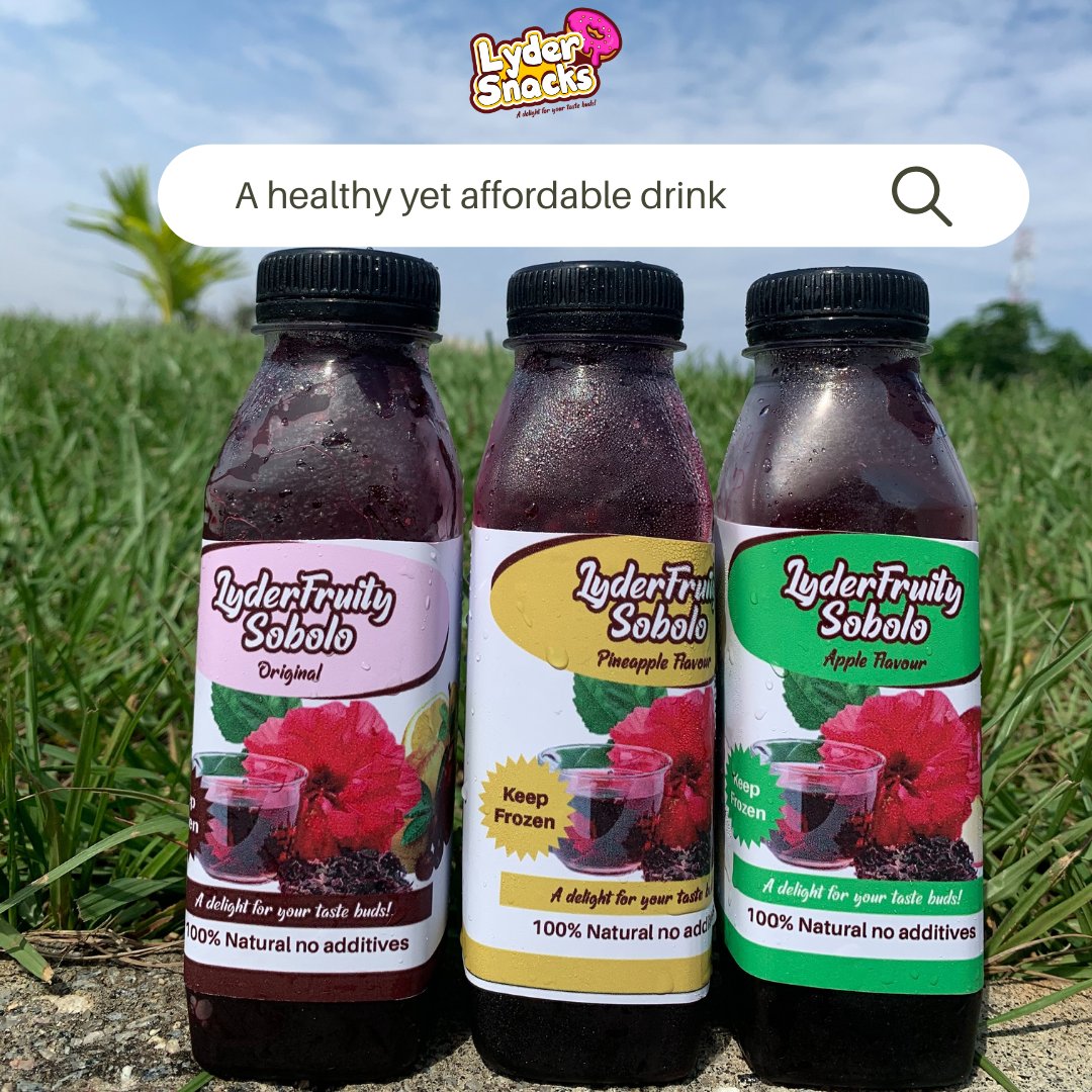 LyderSnacks's tweet photo. Healthy and affordable? That's Lyder fruity sobolo.

#bissapdrink #sobolo #bissapjuice #drinks #drinklocal #hydrate #LyderSnacks https://t.co/aTqS0DHYe7