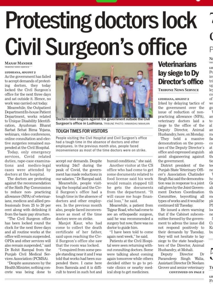 pcmsapunjab's tweet photo. #occupyhealthadministration #parallelopds #savepublichealthcare https://t.co/euWg2yONJY