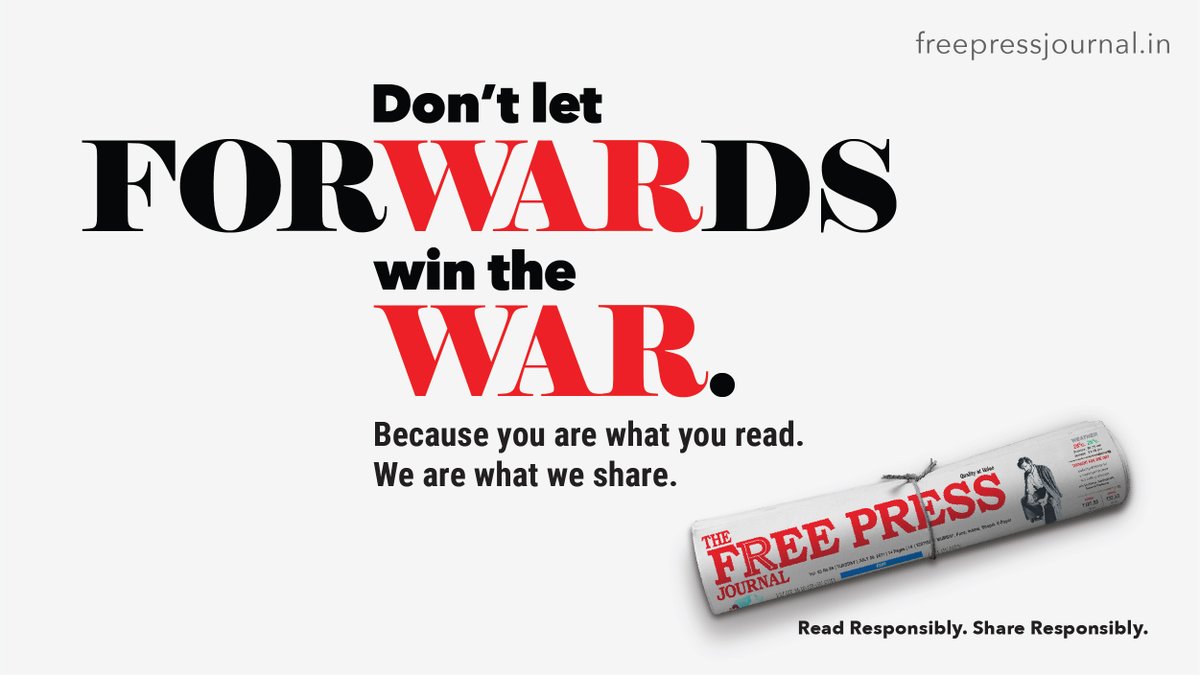 fpjindia's tweet photo. #NewsAlert
#Read and authenticate a #news item before sharing it. Remember, a small effort on your part can save many lives.
Come join us in the battle against #FakeNews.
#ReadResponsibly #ShareResponsibly
Initiative by @fpjindia @RedFMIndia @UpendraThakur @TV9Marathi @goks140 https://t.co/W9WJX3xqLa