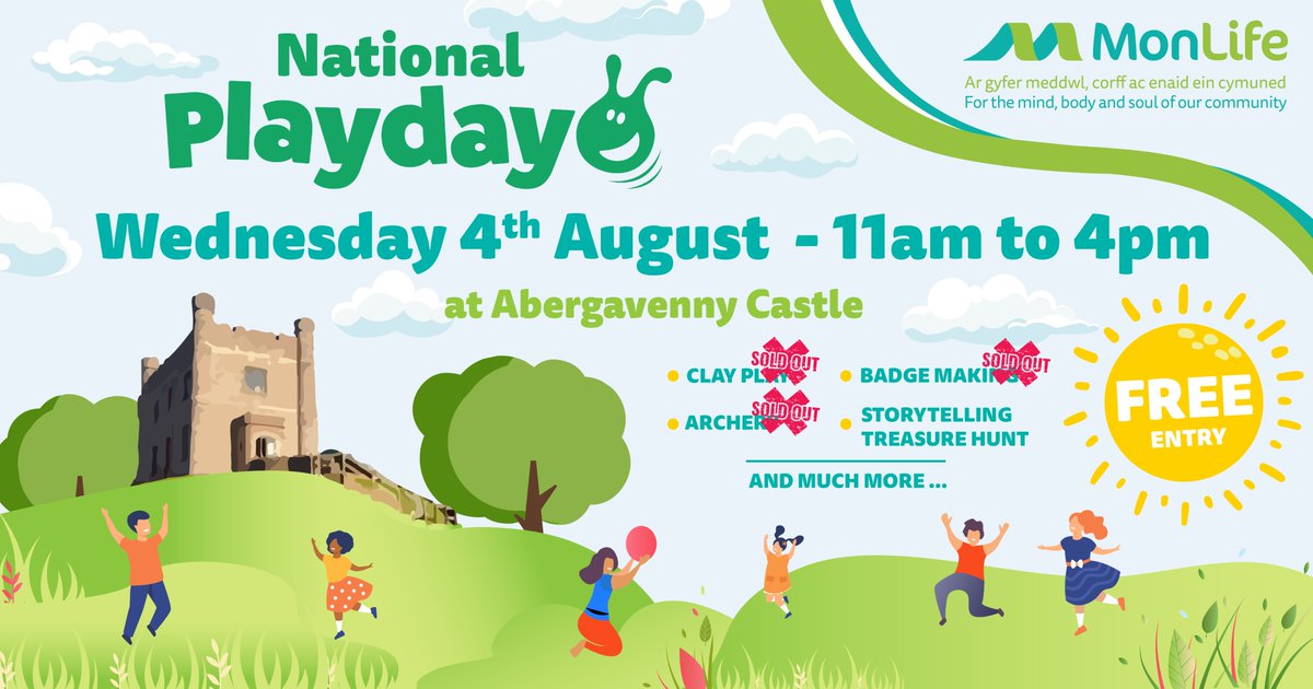 Our archery, badge making and clay play sessions are now fully booked but there is still fun to be had…

You can still drop in and take part in the Play Wales Storybook Treasure Hunt, visit the museum and explore the grounds with our free scavenger hunt.
#SummerofFun #HafoHwyl