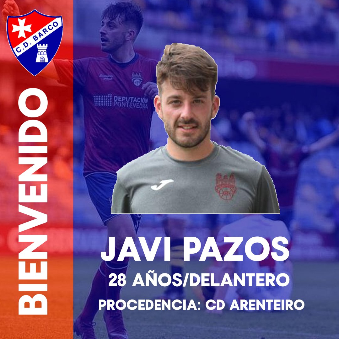 🚨FICHAJE 🚨
<a href="/JaviiPazos/">Javii Pazos</a> nuevo jugador del CD Barco
#ImosBarco ❤️💙