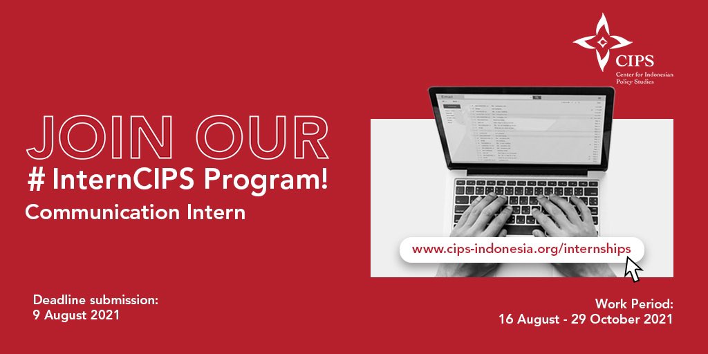 cips_id's tweet photo. Are you a young, proactive & creative person interested in communications for social impact?
CIPS is looking for a communications intern!
Check the info and apply here:
https://t.co/pgZzSaexlj
#magangjakarta #InternCIPS https://t.co/qHAg7hahE1