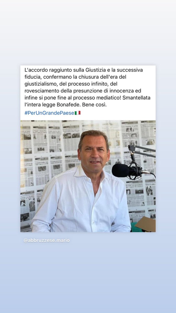 MarioAbbruzzese's tweet photo. L'accordo raggiunto sulla Giustizia e la successiva fiducia, confermano la chiusura dell'era del giustizialismo, del processo infinito, del rovesciamento della presunzione di innocenza e si pone fine al processo mediatico! Smantellata l'intera legge Bonafede @coraggio_italia https://t.co/RqasPOSo8k