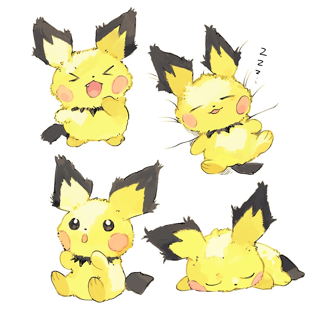 pokemon (creature) no humans closed eyes open mouth zzz > < sleeping  illustration images