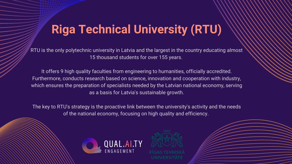 👀 Behind every great project, there is always a committed team and we want you to meet them! Let's start with our lead partner <a href="/RTU_LV/">RTU</a>  👏

#QualAItyEngagement #highereducation #AI #Studentengagement #Qualityassurance #Erasmusplus