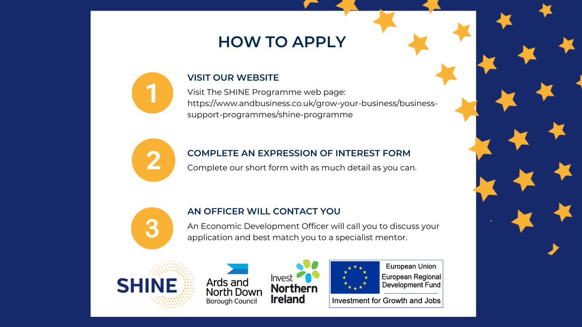 ANDborough's tweet photo. Applying to the SHINE Programme really is as easy as 1, 2, 3!
Take the first step to growing your business and visit https://t.co/EMW3KFcTDH
#SucceedWithSHINE #BusinessSupportProgramme #BusinessGrowth #ANDBusiness https://t.co/BPhUcwR4mY
