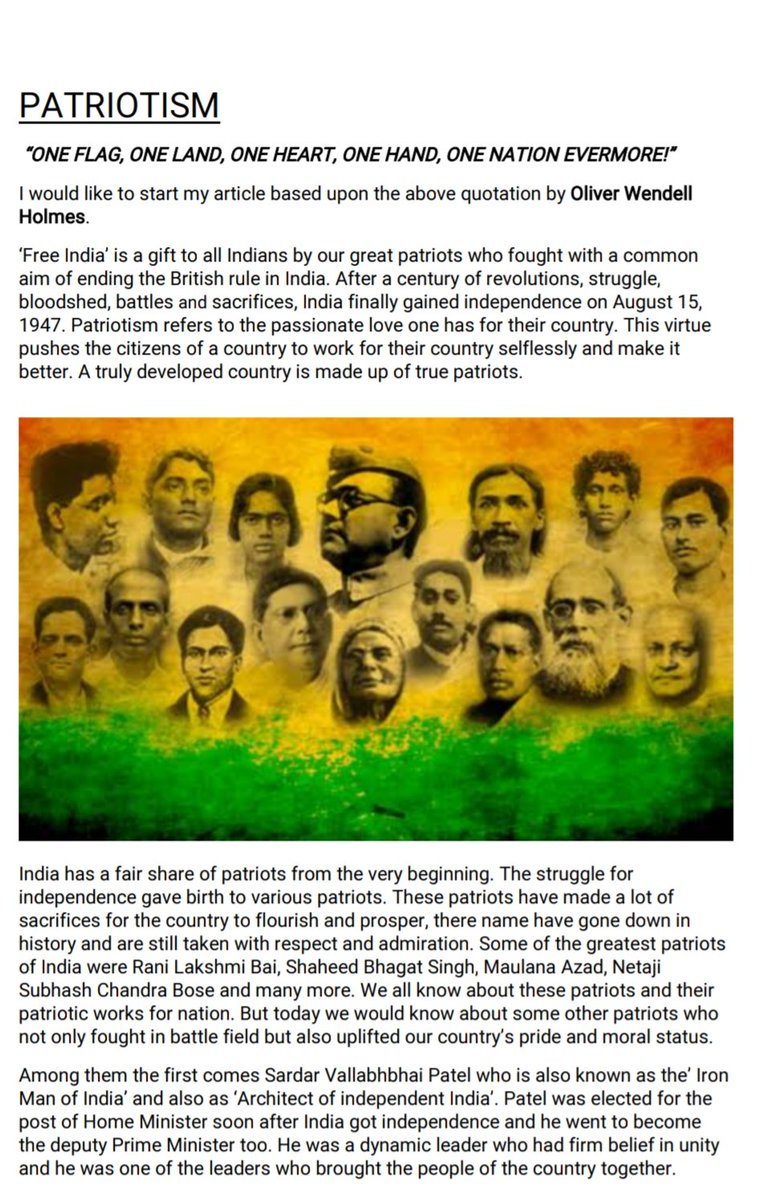 MalakarTrisha's tweet photo. An Article on Patriotism
By - CDT Trisha Malakar
5 Bengal Girls Battalion
Burdwan Group
West Bengal and Sikkim Directorate
@HQ_DG_NCC @nccwbskm @mygovindia @DefencePROTvm
@NccDefence #WestBengal #mygov #patriotism #ncccadet https://t.co/zWjgaHg4oE