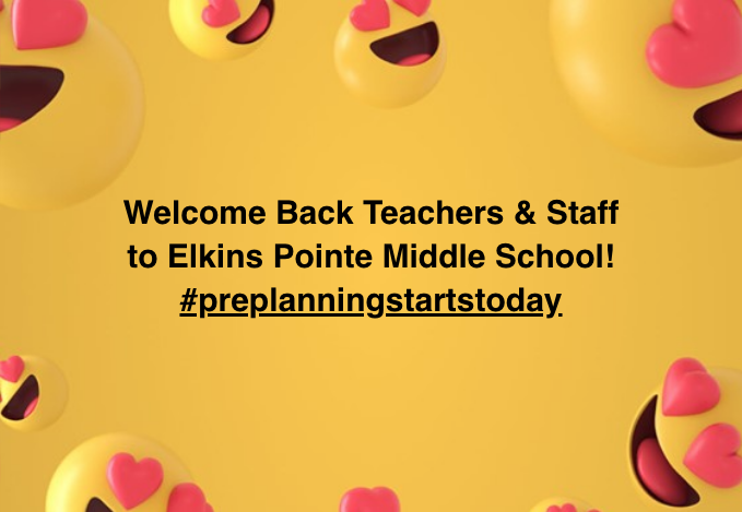 EPMSParentLisa's tweet photo. Hey Titans! Today is the day the teachers and staff return to get ready for the 2021-2022 school year! #TimeToGetReady #Exciting
@epmsprincipal @elkinspointe @FultonZone5 @kathastuart @GaDOEPartners @FamilyEngageFCS @ida_ward @jmtongue @DrPeoples3 @EPMScounseling https://t.co/8WsYmXJkXP