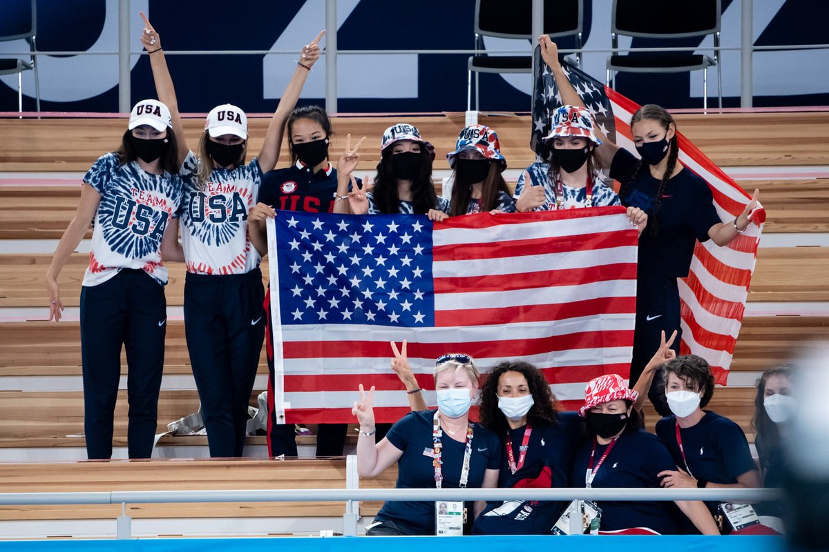 Get by with a little help from my friends! 🎶

The gymnasts of <a href="/TeamUSA/">Team USA</a> brought energy and solidarity to the floor each day, fueled by their teammates, coaches and staff! Your support for one another was truly uplifting! 

#StrongerTogether | <a href="/Olympics/">The Olympic Games</a>