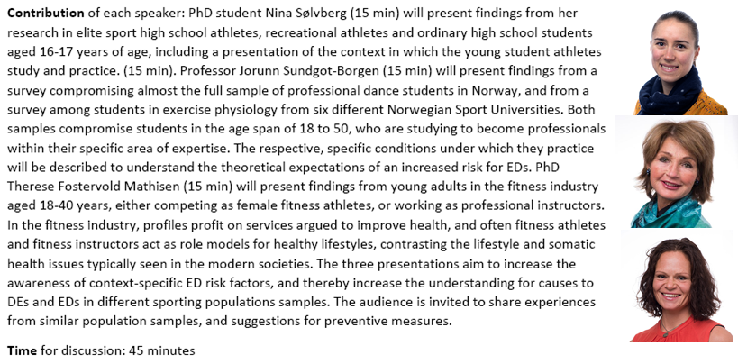 TFMathisen's tweet photo. Second workshop (no.4 in list) accepted for the @LondonEDConf πPresenting findings on mental health from athletes at diff. semi- and professional levels, & aiming to bring awarness to the context-specific ED-risk factors! Hope to see U! #LEDC21
π€w/ @NinaSolvberg & @Jorunn_SB https://t.co/hooN89GXlG